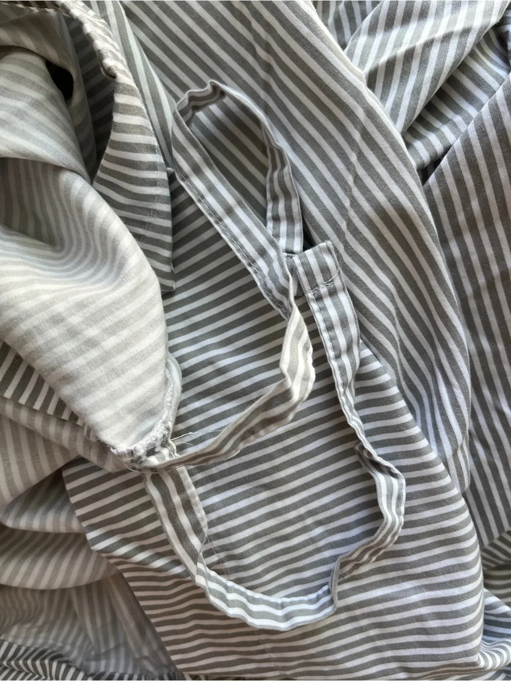 Brooklinen king classic percale duvet cover 100% cotton grey and white